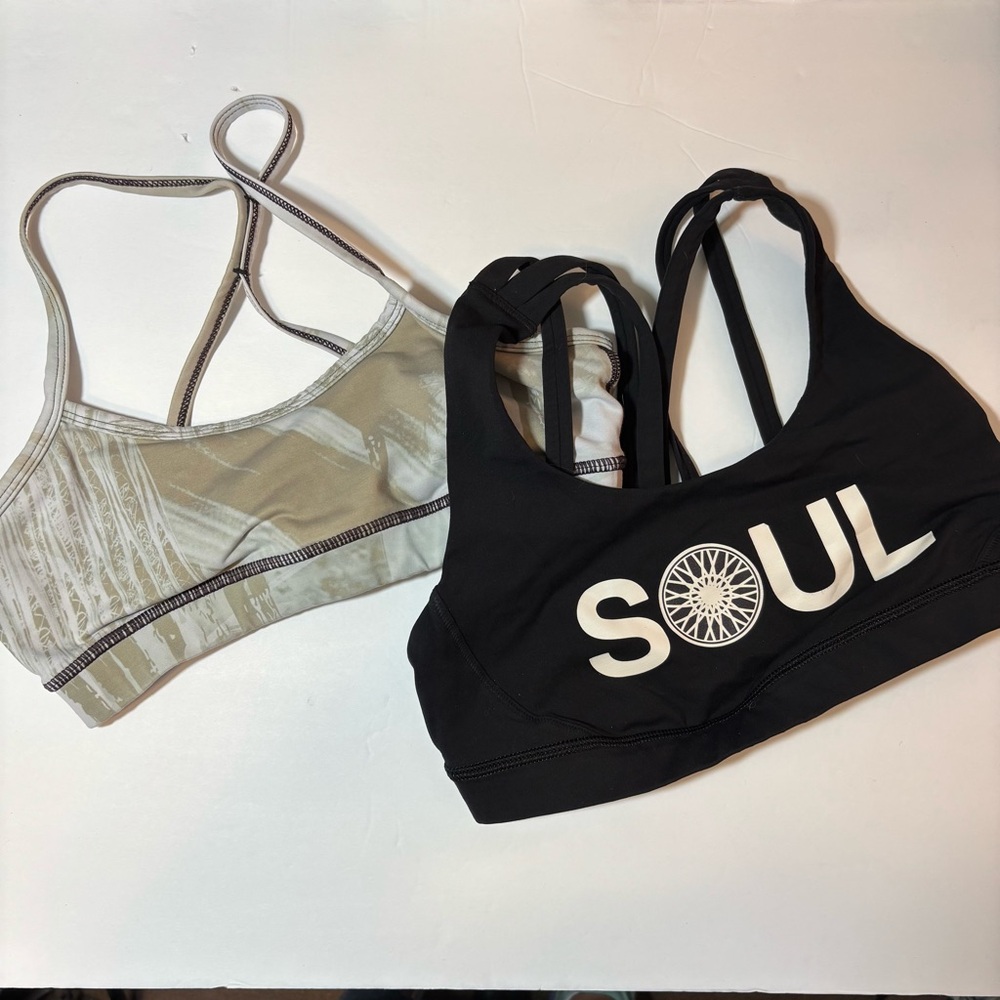 Bundle 2 Lululemon Energy Bra Soul Cycle Skull Black Size 6 Small